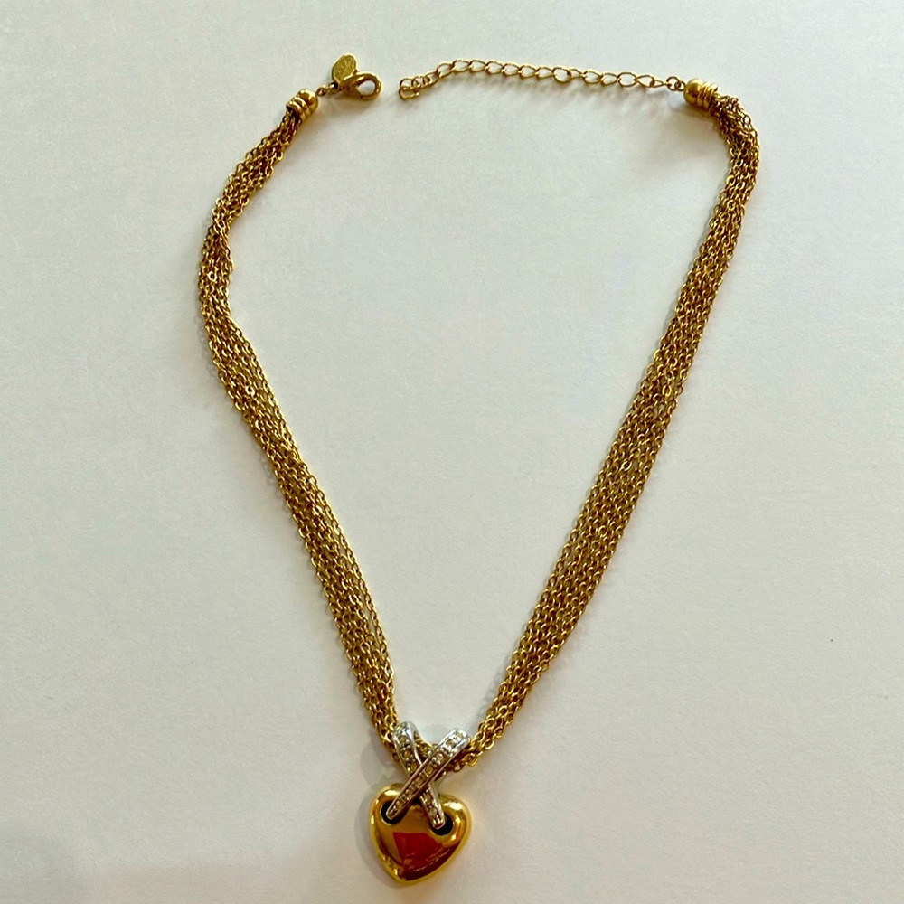Park lane 6 string heart X necklace